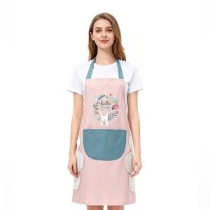 NWT No label Pink Kitchen Home Use Waterproof Oil-proof Cartoon Apron